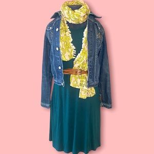 Hunter Green Long Sleeve Dress, Size L